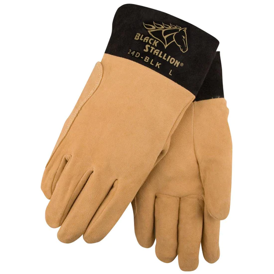 Black Stallion Short Cuff Premium Deerskin TIG Glove – 24D-BLK ...