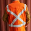 Black Stallion Hi-Vis FR Cotton/Split Cowhide Jacket - JH1012-OR - Image 5